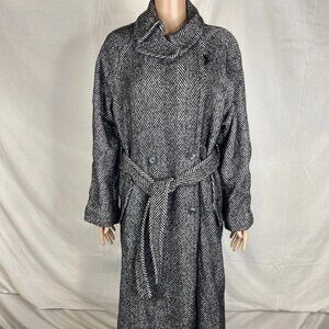 Gap Herringbone Belted Coat Black